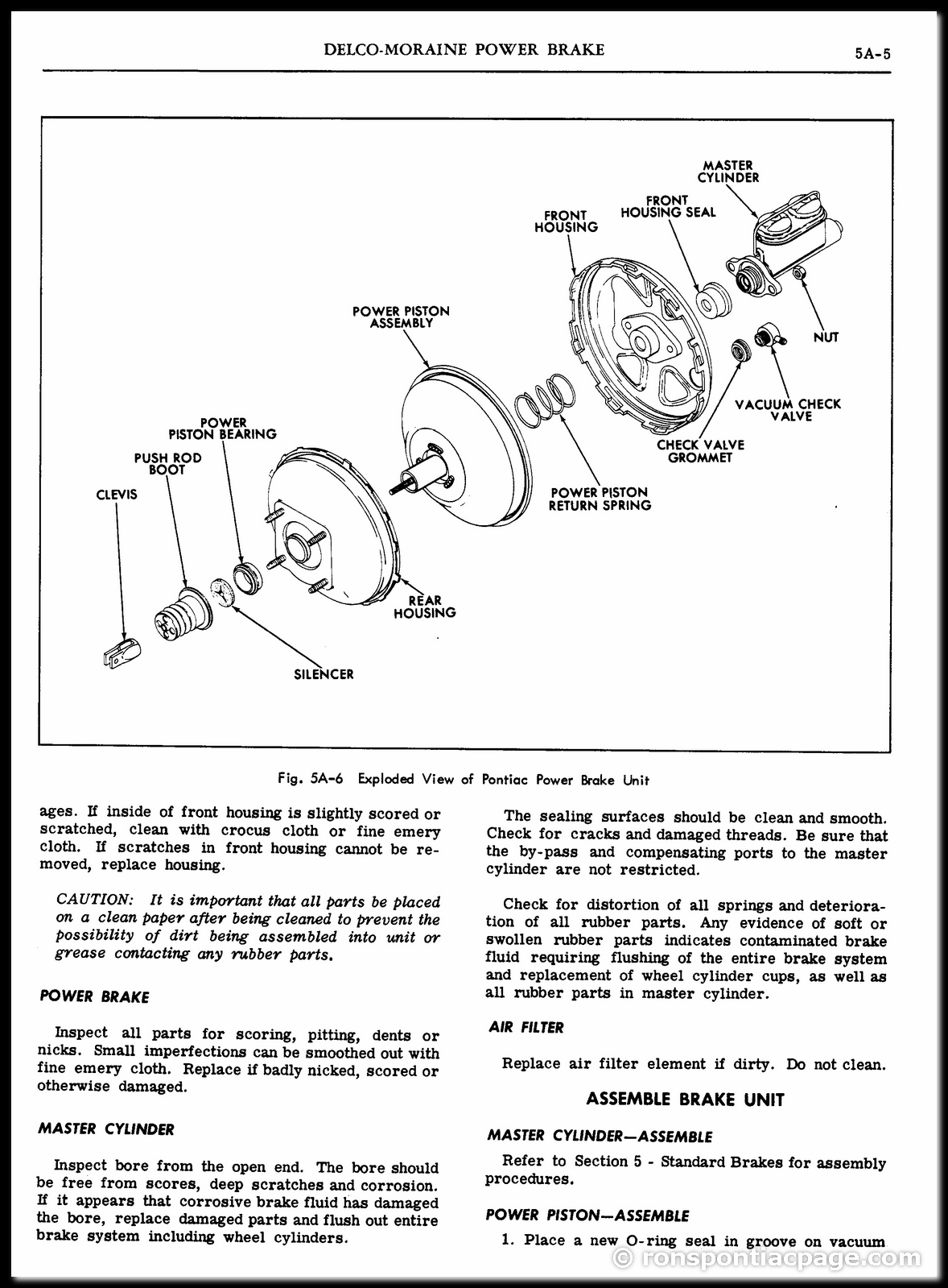 Section A Delco Moraine Power Brakes Of